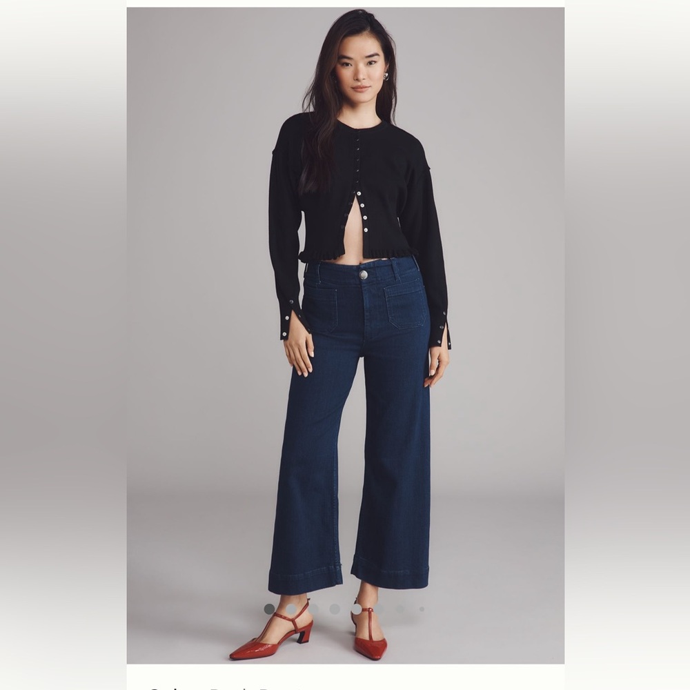 Anthropology The Colette Crop High-Rise Wide-Leg Jeans by Maeve